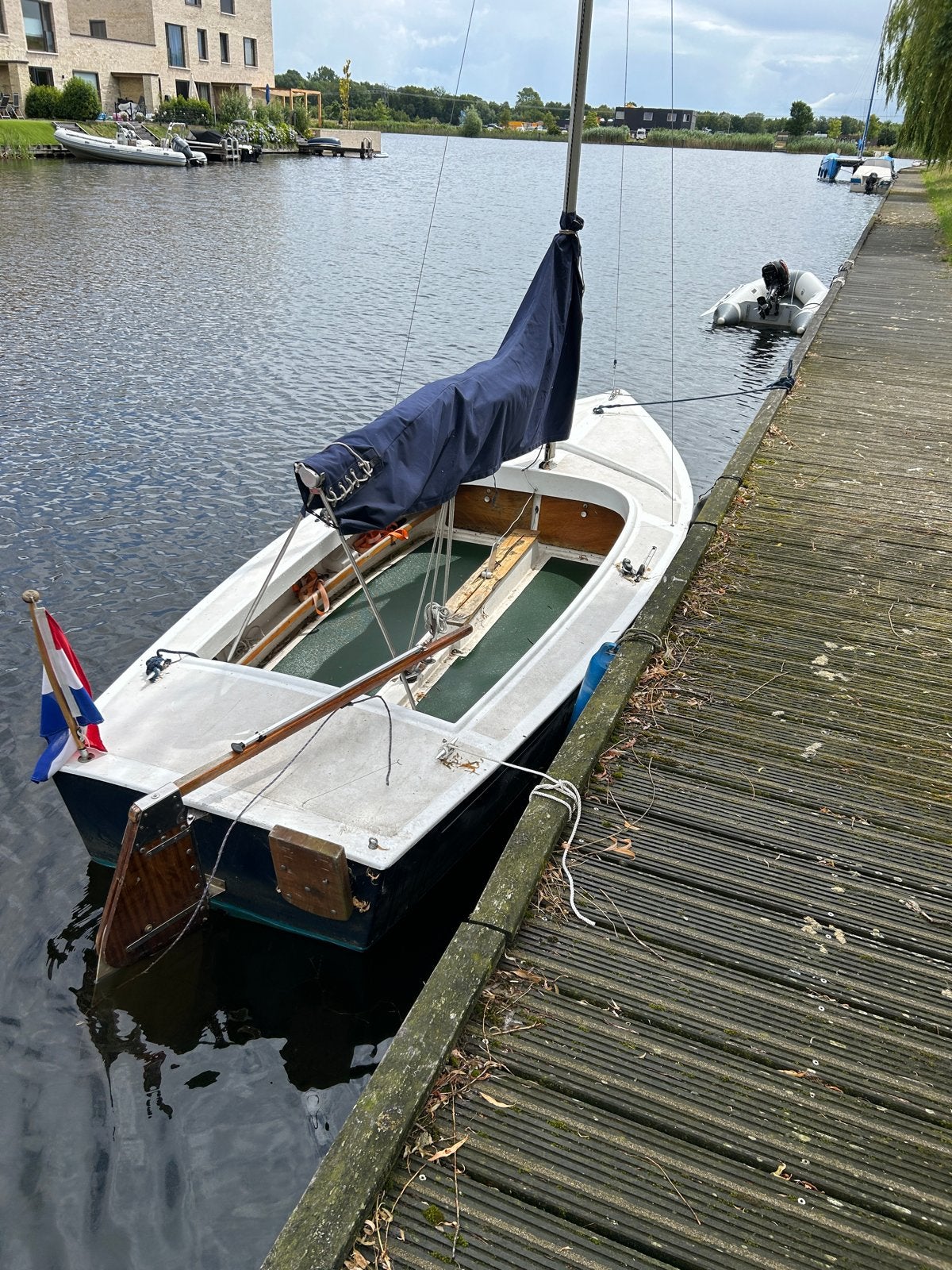 Zeilboot met trailer en dekhoes, Watersport en Boten, Volksboot, Ophalen, Gebruikt, Inclusief trailer