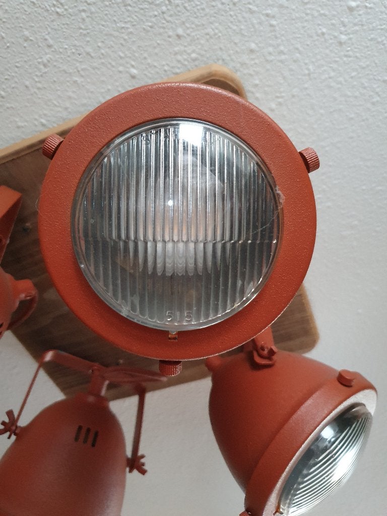 industrieele 4 spots plafondlamp, LED, Plafondspot, Ophalen of Verzenden, Zo goed als nieuw