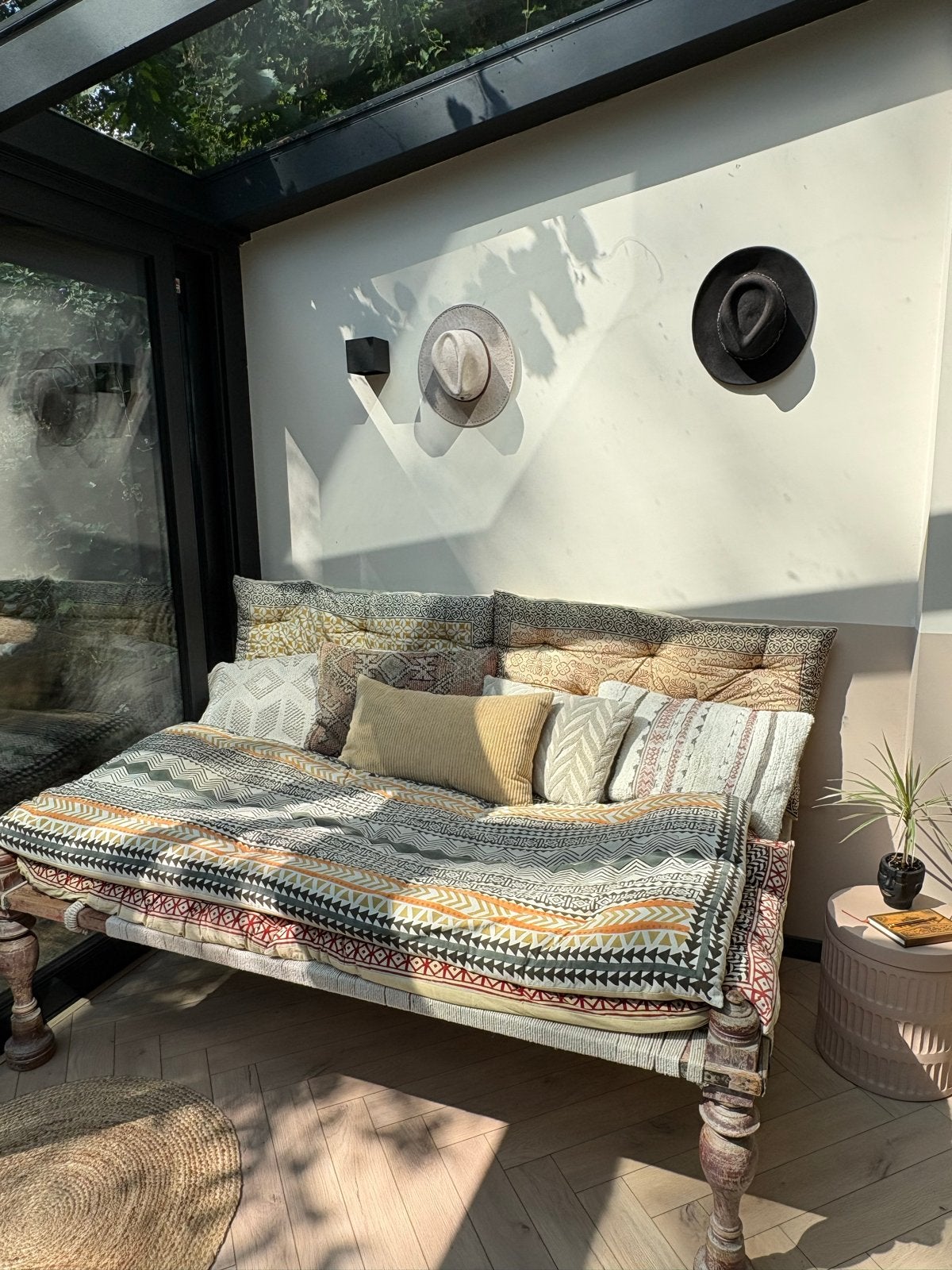 Vintage/Boho/Ibiza Daybed, Ophalen, Gebruikt, 100 tot 125 cm, 150 tot 200 cm
