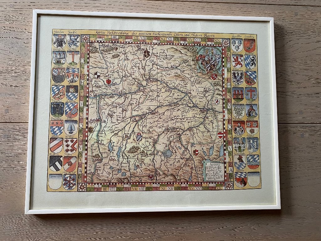Historische Kaart van Beieren (1579) – Vintage Reproductie, Ophalen of Verzenden, Duitsland, 1800 tot 2000, Landkaart
