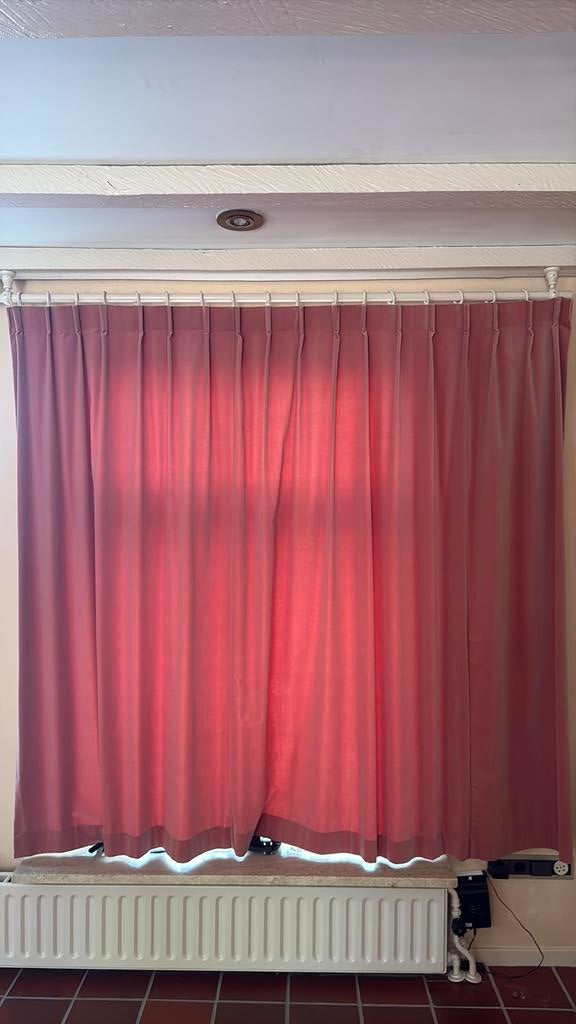 Dikke oudroze gordijnen 175x285 cm, Ophalen, Gebruikt, Binnen