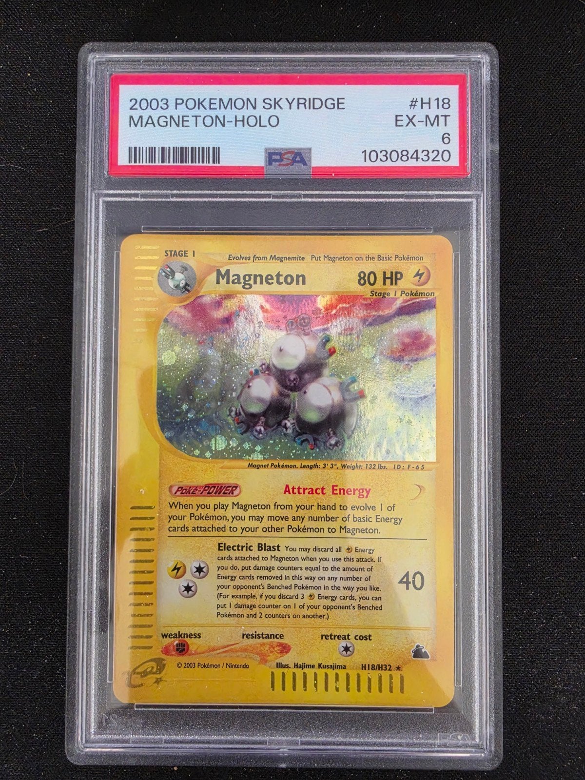 Magneton Skyridge H18 psa6, Hobby en Vrije tijd, Verzamelkaartspellen | Pokémon, Ophalen of Verzenden, Zo goed als nieuw, Losse kaart