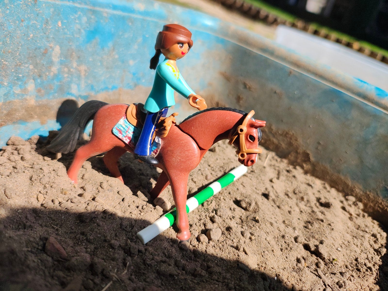 Playmobil paard met ruiter en hindernis, Ophalen of Verzenden