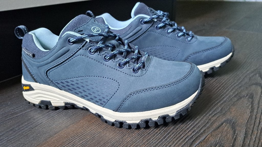 Dames wandelschoen, leer, waterdicht, Mt.38, Blauw, Zo goed als nieuw, Human Nature, Wandelschoenen