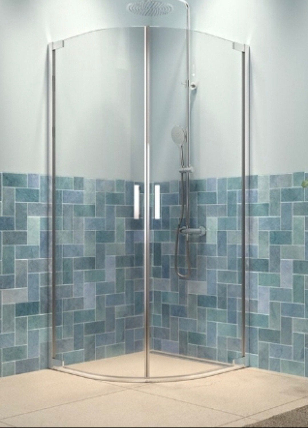 Douchecabine 90x90x195 cm kwartrond, Ophalen, Nieuw, Glas, Douche
