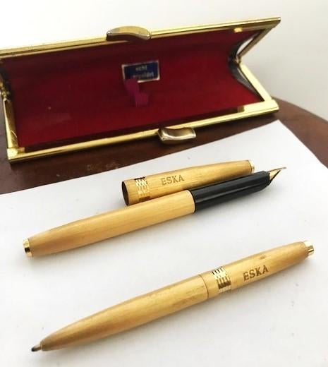 Goud Vulpen & Balpen 24k verguld Eska Set💎😍🤗🎁👌, Verzamelen, Overige merken, Pennenset, Met doosje, Ophalen of Verzenden