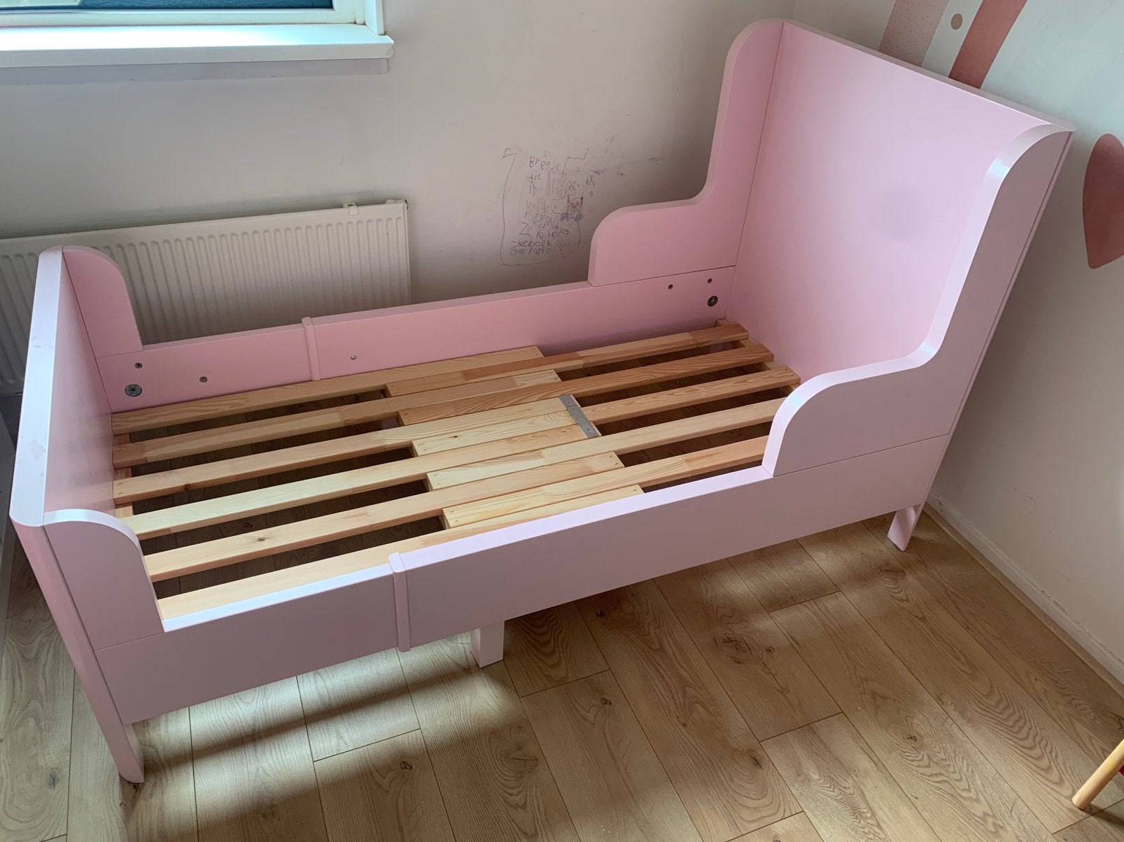 Ikea bunsunge meegroei bed  ROZE, Kinderen en Baby's, Ophalen, 70 tot 85 cm, Zo goed als nieuw, Lattenbodem