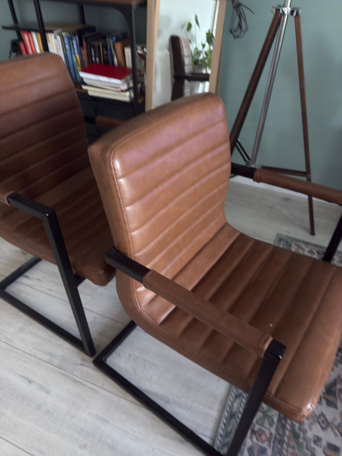 2 stoelen - vintage look, Ophalen, Gebruikt, Twee, Bruin