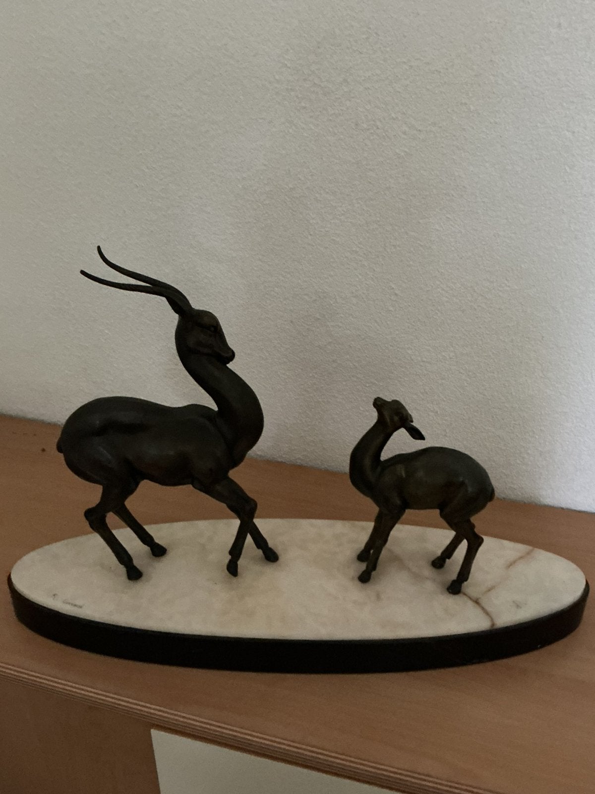 2 herten op marmeren plateau, Antiek en Kunst, Ophalen