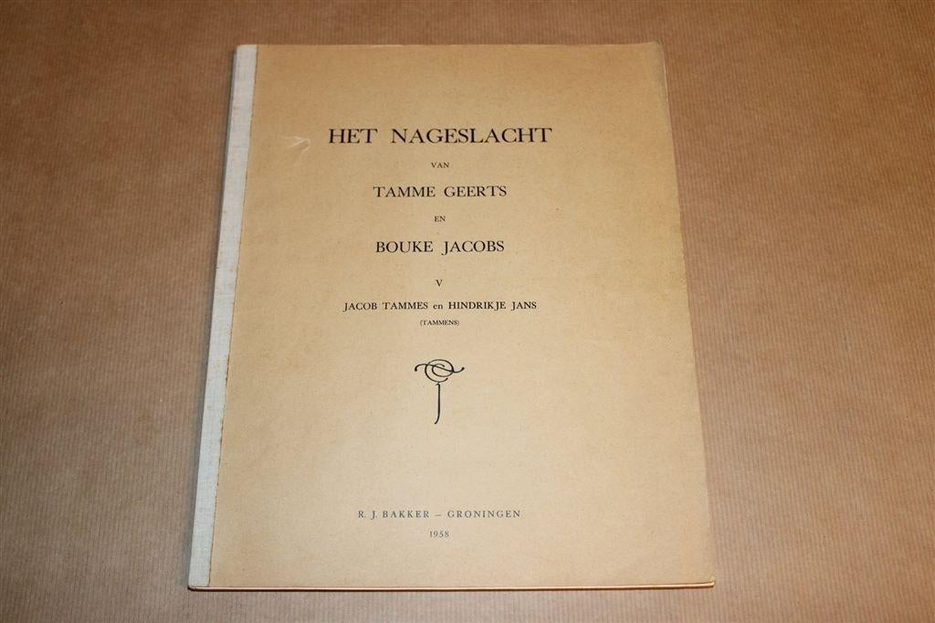 Genealogie Familie Tammens [Deel 5] — Zeldzame Uitgave 1958, Ophalen of Verzenden, Gelezen