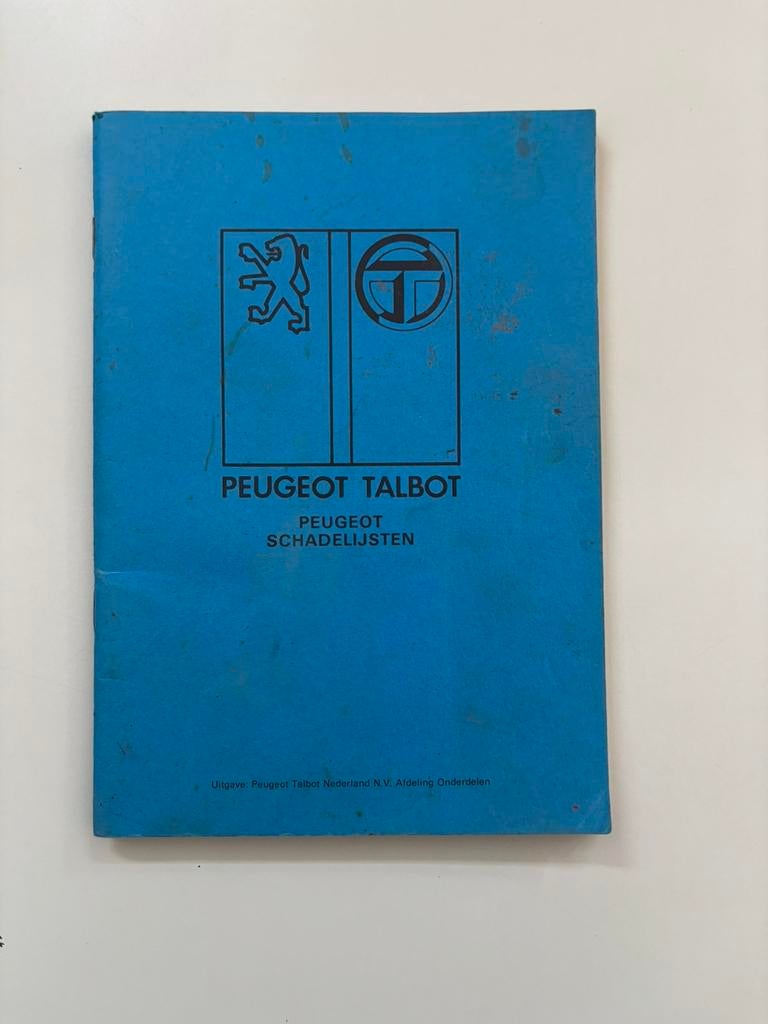 Schadelijst peugeot Talbot NL, Ophalen of Verzenden