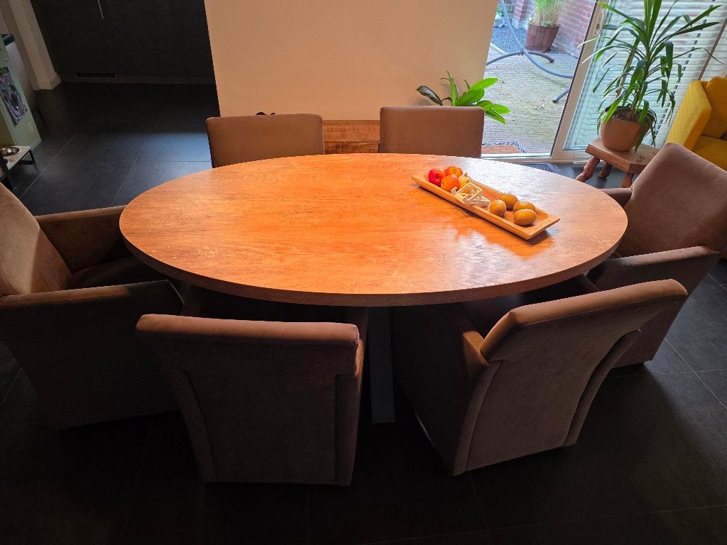 Eetkamerstoelen, Ophalen, Gebruikt, Bruin, Stof