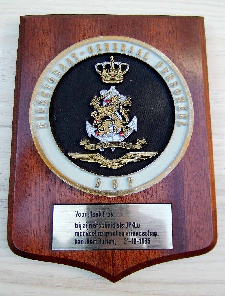 Wapenschild Directoraat-Generaal Personeel DGP, Ophalen of Verzenden, Overige soorten, Nederland, Embleem of Badge