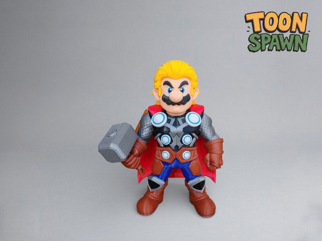 Thorio – 30 cm – Thor X Mario Mash‑up Figuur, Ophalen of Verzenden, Nieuw, Overige typen