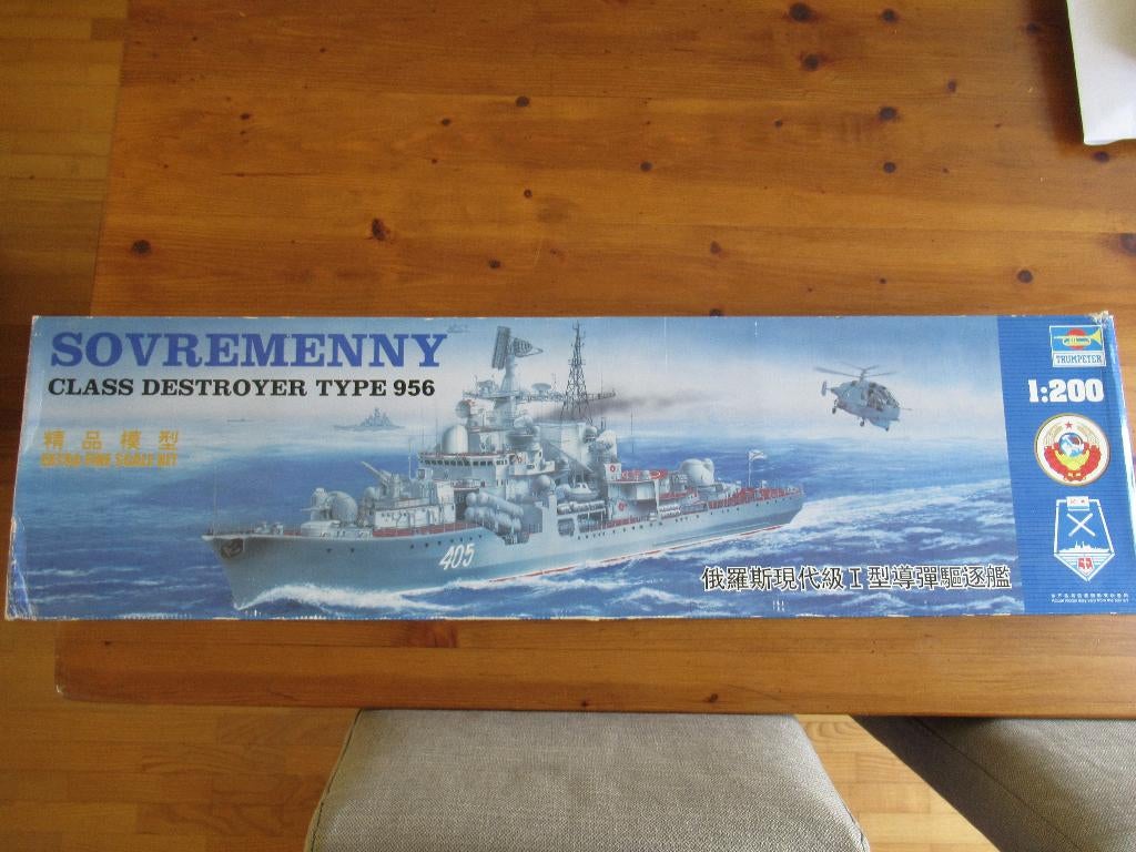 Sovremenny-Class Destroyer type 956 (Trumpeter 1/200) + extr, Ophalen of Verzenden, Zo goed als nieuw, 1:200 of kleiner, Overige merken