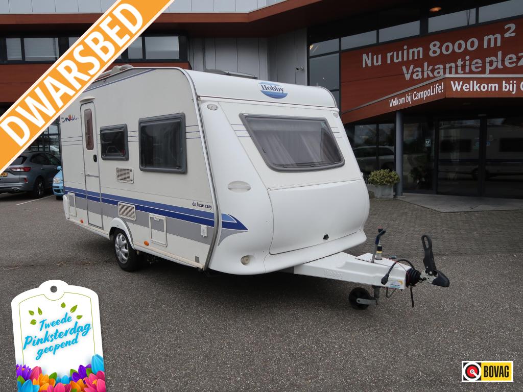 Hobby De luxe Easy 400 SF MET MOVER EN VOORTENT, Caravans en Kamperen, Caravans, Hobby, Treinzit, Schokbreker, Tot en met 4