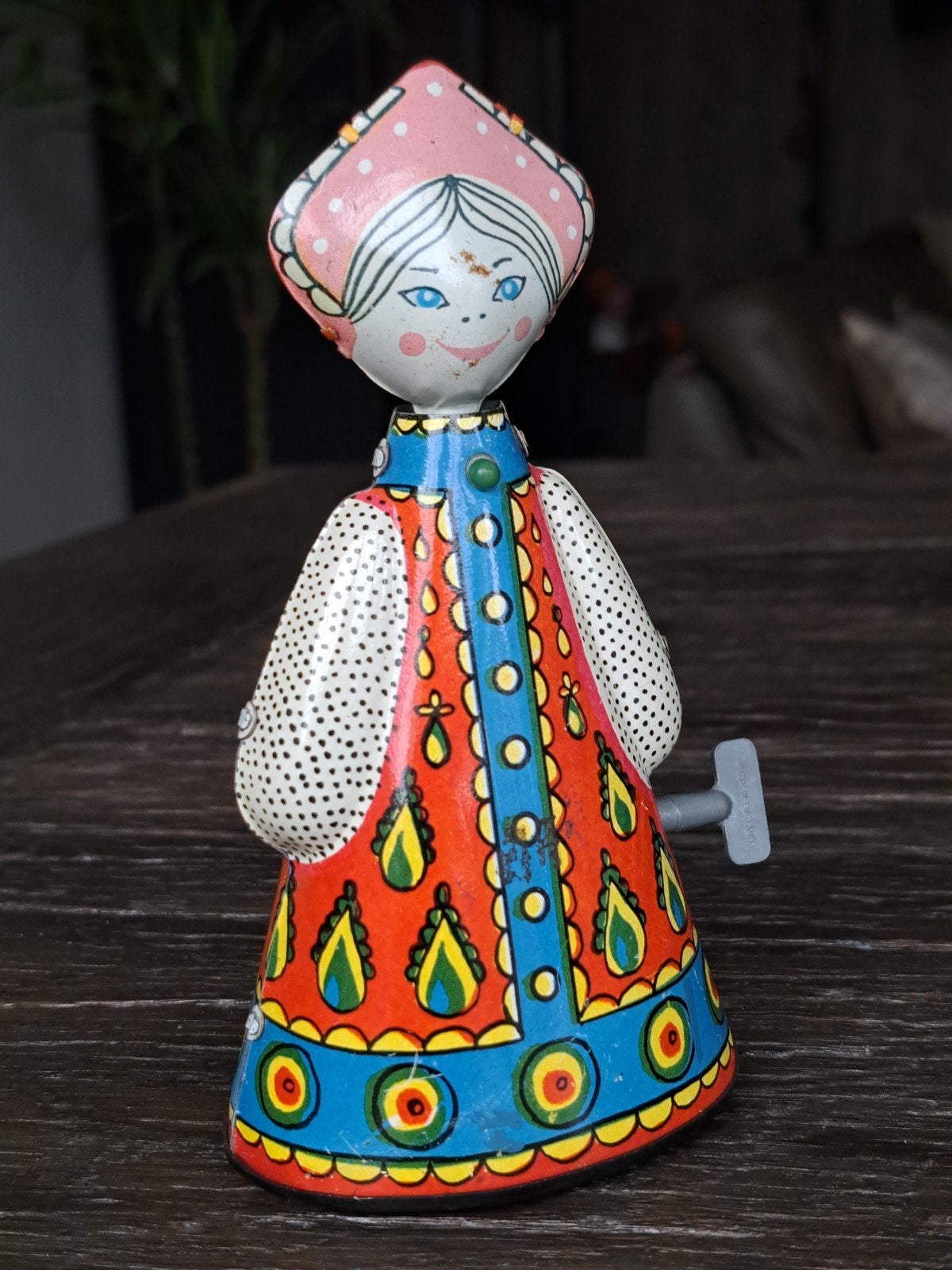 Vintage Blikken Matroesjka Opwindpop - USSR 1980 Olympische, Ophalen of Verzenden