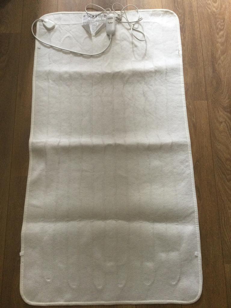 Electrische deken 1 persoons 148x79,5 cm, Huis en Inrichting, Ophalen, Gebruikt, Eenpersoons, Wit