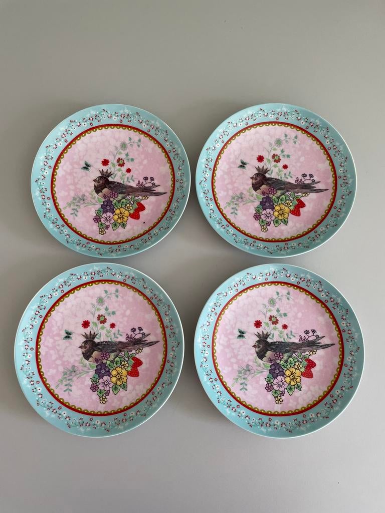 4 gebaksbordjes van Albert Heijn, Huis en Inrichting, Keuken | Servies, Gebruikt, Ophalen of Verzenden, Bord(en), Overige stijlen