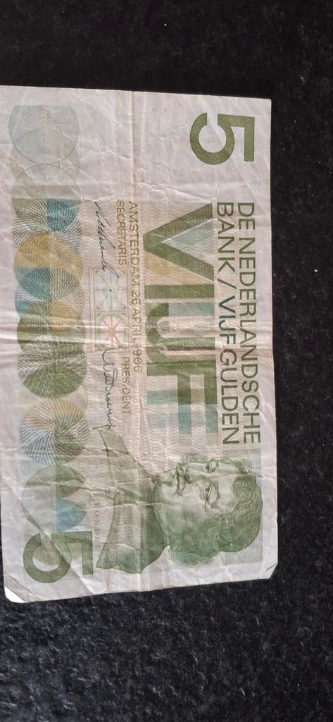 5 gulden biljet 1966, Postzegels en Munten, Bankbiljetten | Nederland, Ophalen of Verzenden, 5 gulden, Los biljet