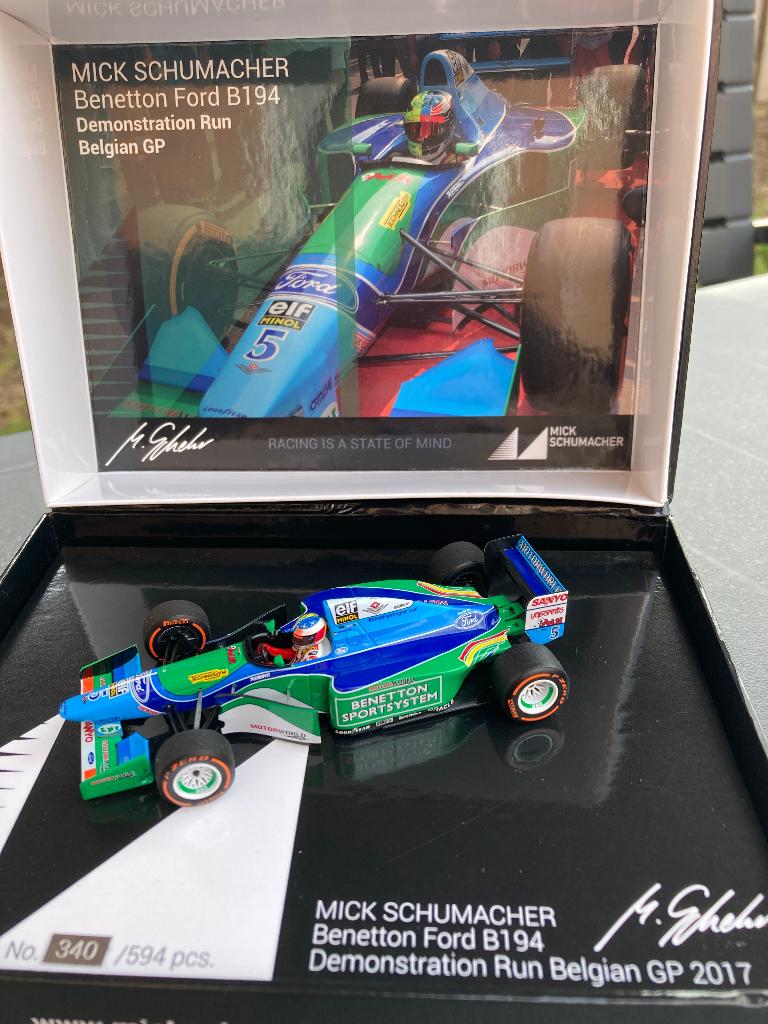 ✅ Mick Schumacher 1:43 2017 Demo run Spa Belgium 2017 594pcs, Ophalen of Verzenden, Nieuw, Formule 1