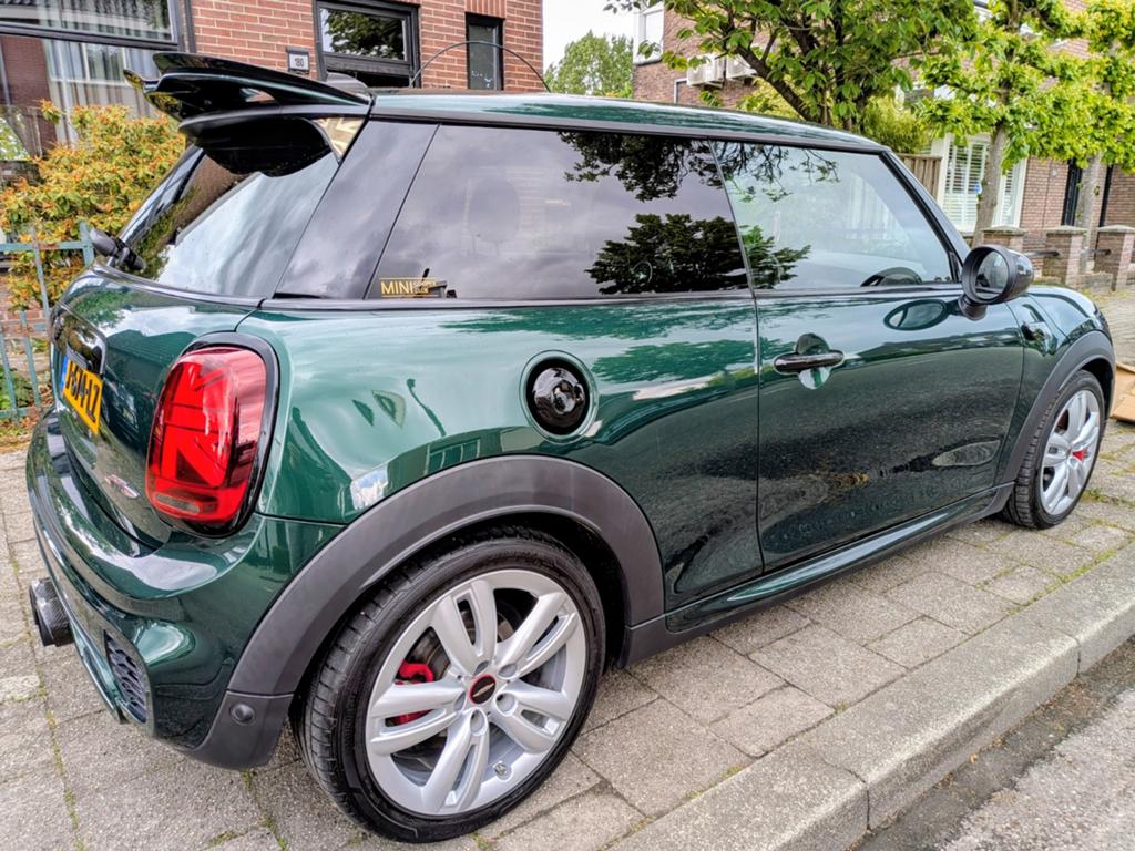 Mini Cooper S JCW, British Racing Green, 231pk, full option, Zwart, 4 cilinders, Navigatiesysteem, Leder