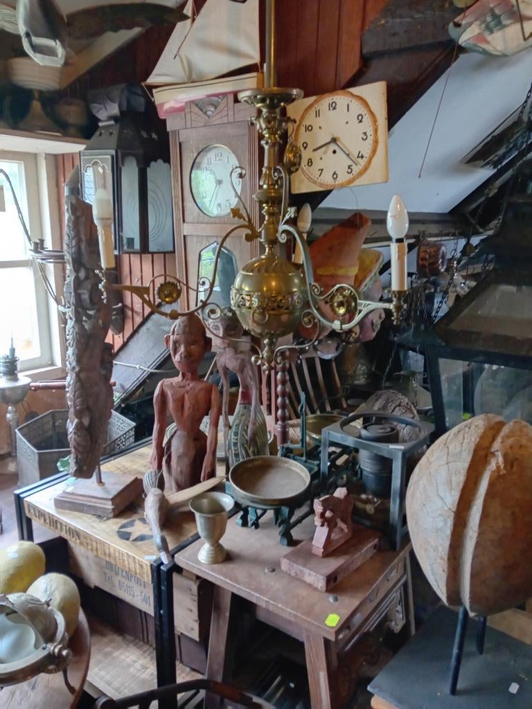 Vintage blauwe houten kast met lades en deuren, Ophalen