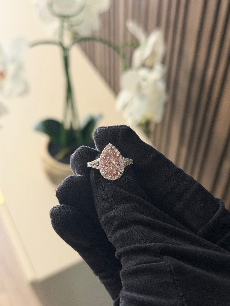 3.09 CT Fancy Pink Diamant Ring | 14K Witgoud, Sieraden, Tassen en Uiterlijk, Ringen, Wit, Nieuw, Ophalen of Verzenden, 17 tot 18