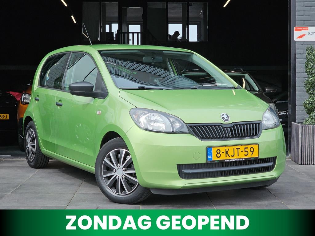 Skoda Citigo 1.0 Greentech Arctic|APK|NAP|Airco|Trekhaak, Auto's, Voorwielaandrijving, Euro 5, Stof, Gebruikt