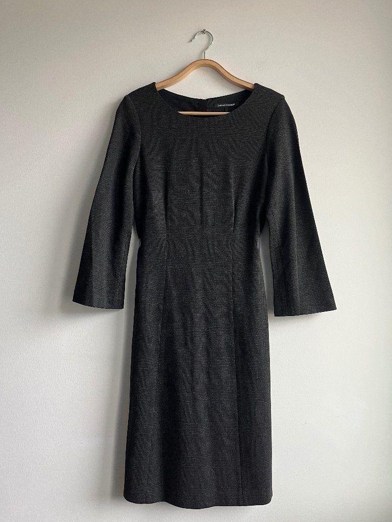 Luisa Cerano check dress in dark grey colour, Maat 38/40 (M), Verzenden, Zo goed als nieuw, Grijs