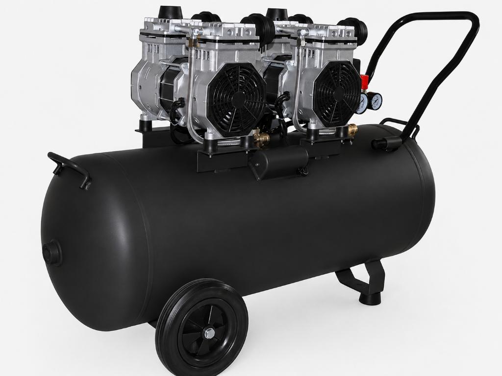 super stille compressor 100 liter met dubbele motor!, Ophalen, Nieuw, 200 tot 400 liter/min, Olievrij