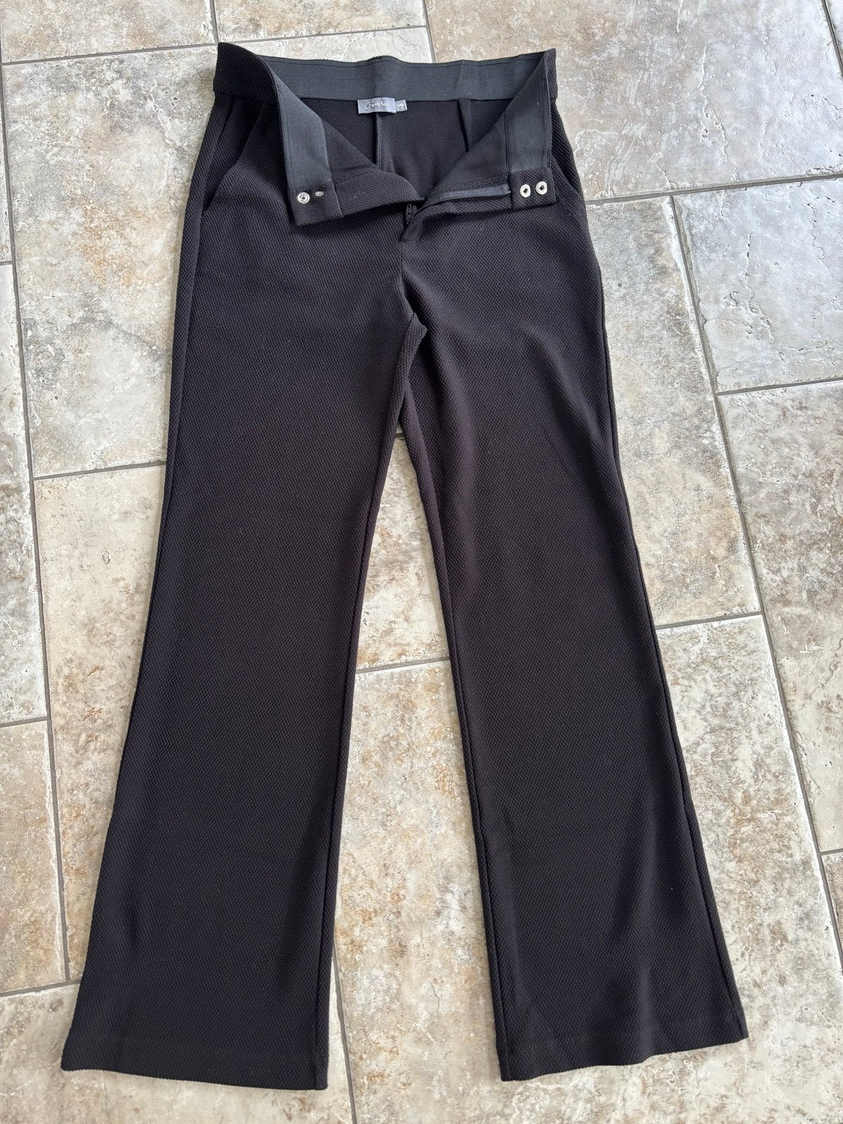 Geisha Zwarte Broek Maat 38 met Elastische Band en Steekzakk, Maat 38/40 (M), Zwart, Ophalen of Verzenden, Zo goed als nieuw