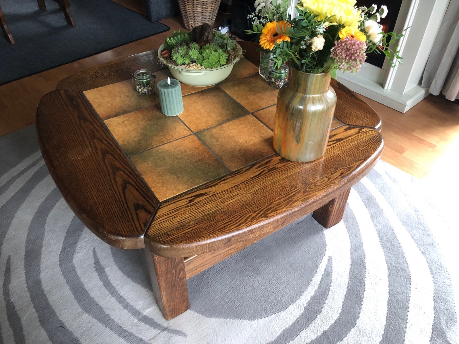 Salontafel met tegels - opknapper, Ophalen, 50 – 75, Gebruikt, 100 tot 150 cm