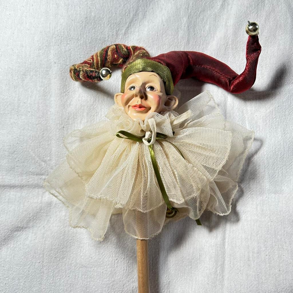 Elf op stok met belletjes en mooie kraag 30 cm, Nieuw, Ophalen of Verzenden, X, X