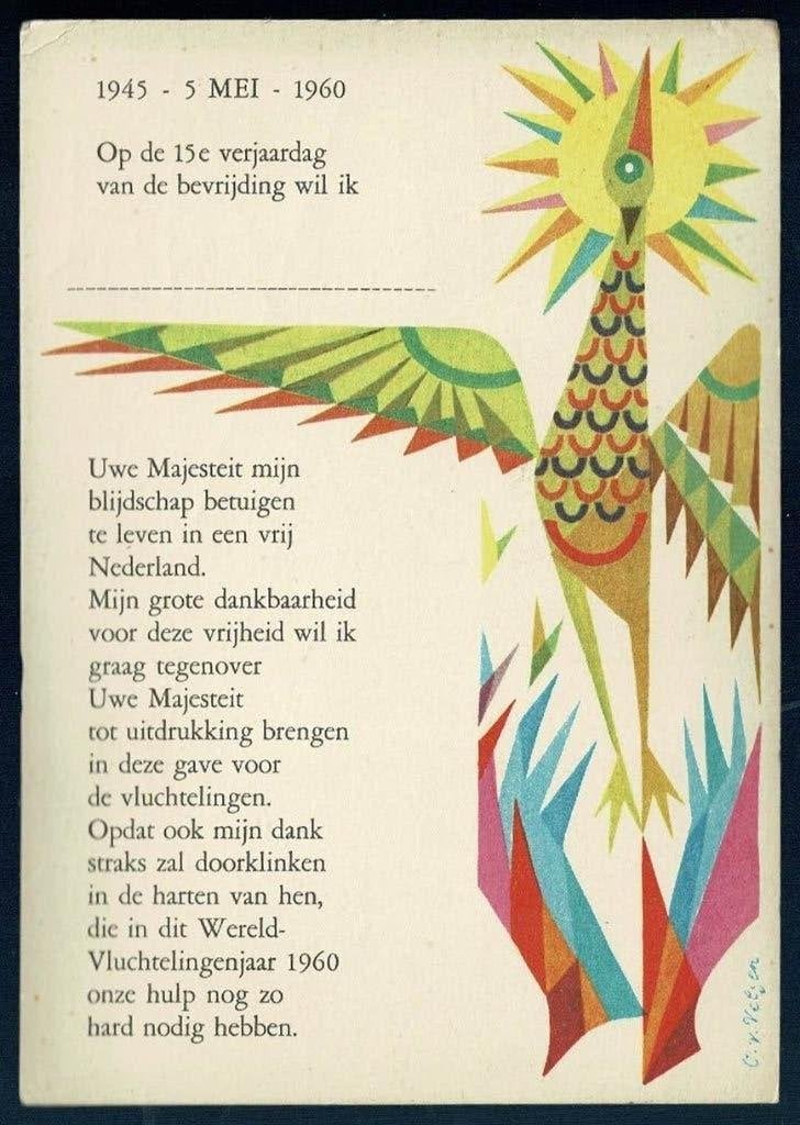 Bevrijding 15 jaar - hulp aan ontheemden, Verzamelen, Foto's en Prenten, Verzenden, 1940 tot 1960, Gebruikt, Overige onderwerpen