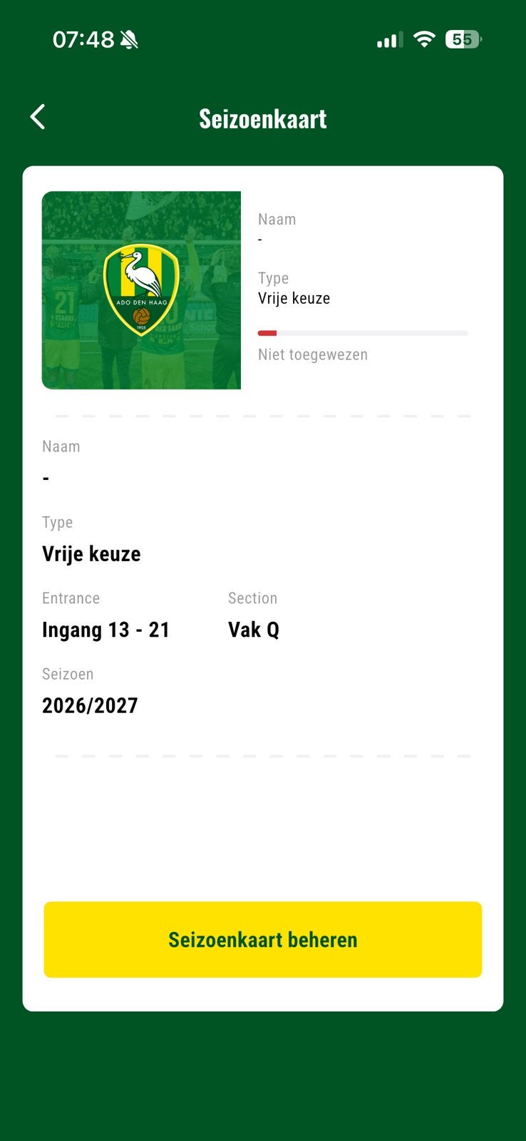 Seizoenskaart ado 2026-27, Eén persoon, Kortingsbon