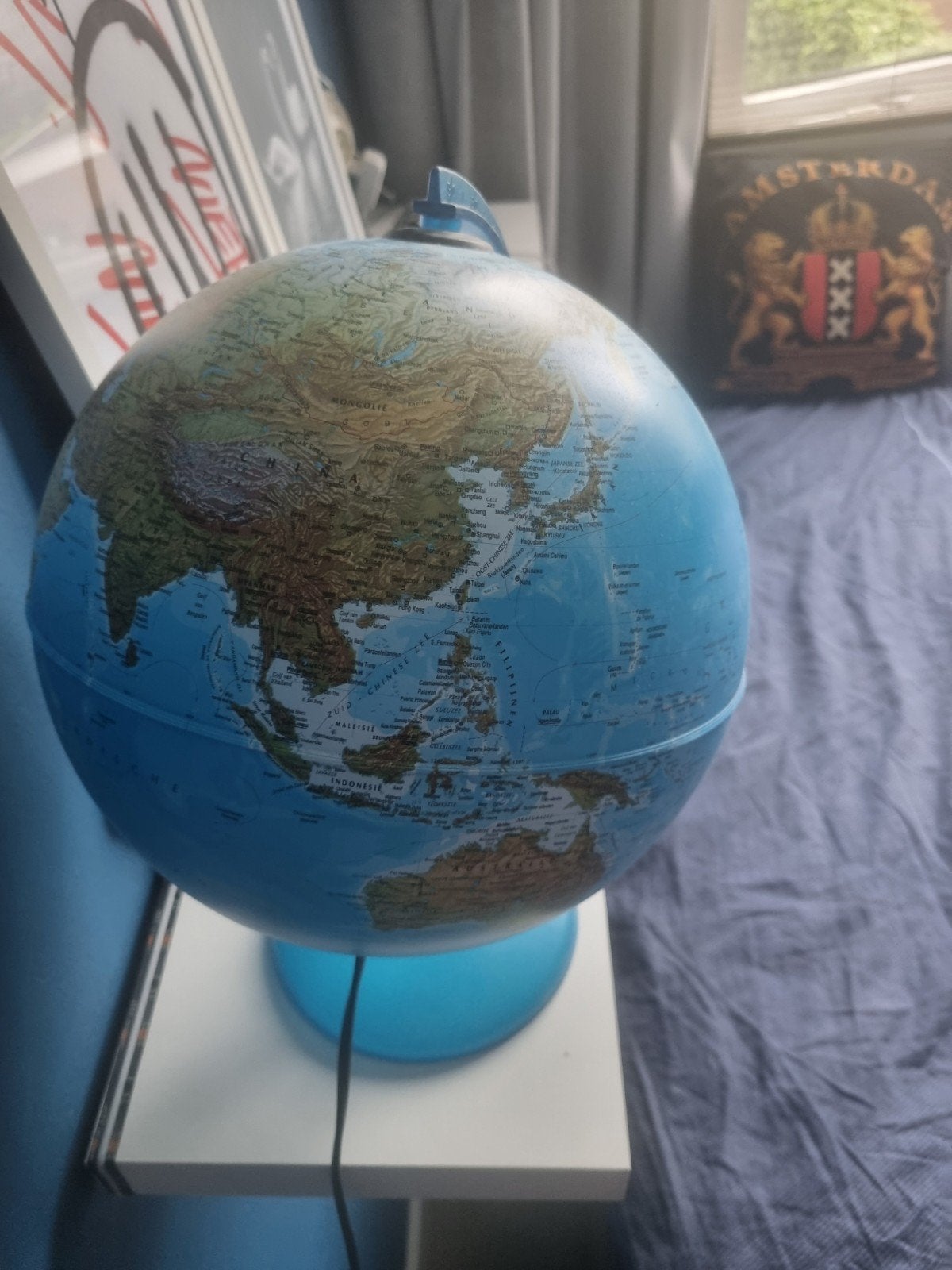 Verlichte Wereldbol Lamp - Educatief en Decoratief, Ophalen, Zo goed als nieuw, Elektronica, Met licht