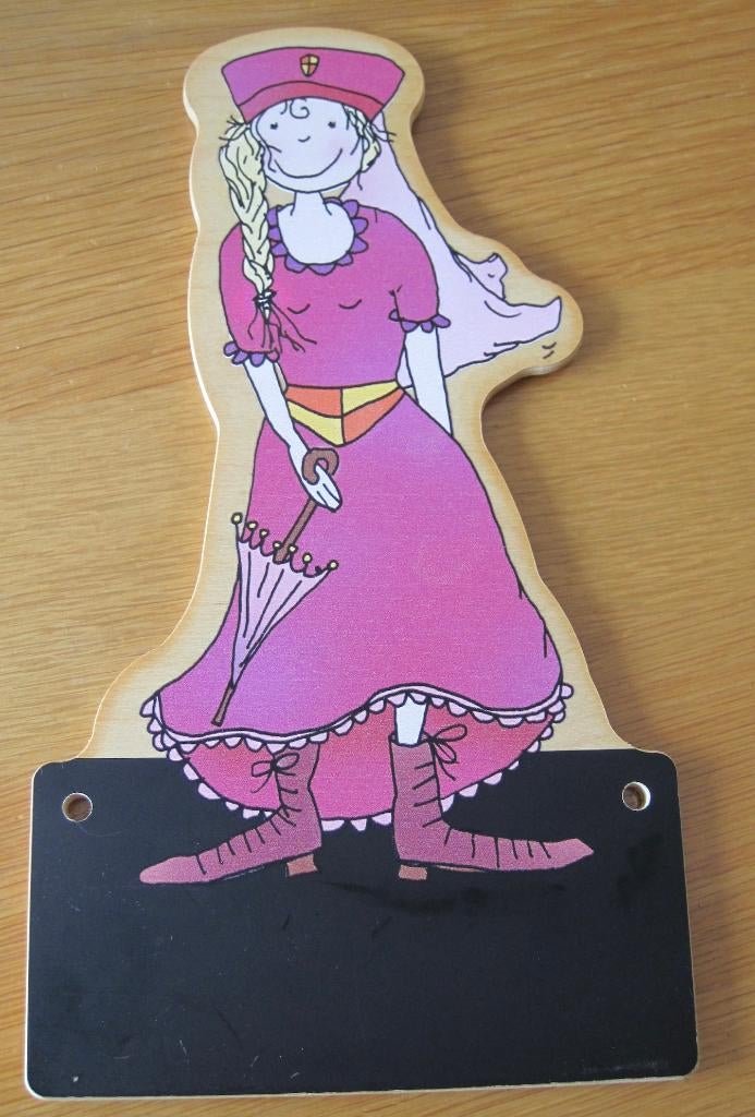 houten kinder naam hanger met schoolbordje - Jan Bibejejan, 26 cm, Ophalen of Verzenden, Zo goed als nieuw, Wandbord of Wandpaneel