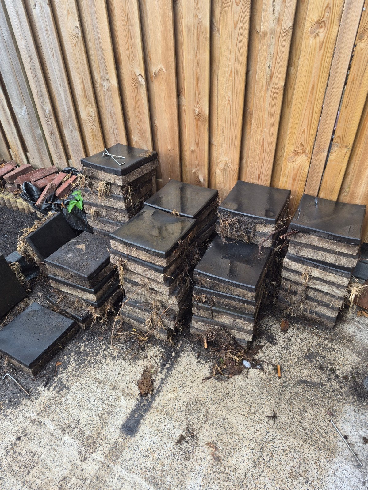 tuintegels met rubber, Ophalen, Gebruikt, Minder dan 5 m²