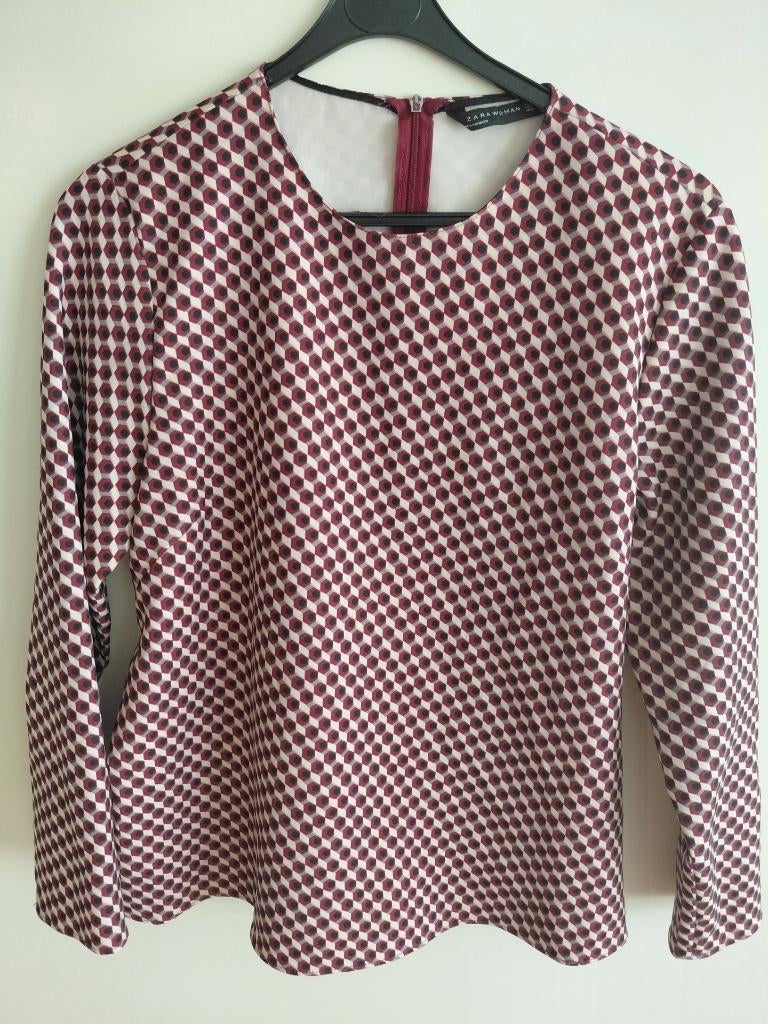 Top mt42 geblokt Zara Women, Overige kleuren, Maat 42/44 (L), Ophalen of Verzenden, Zo goed als nieuw