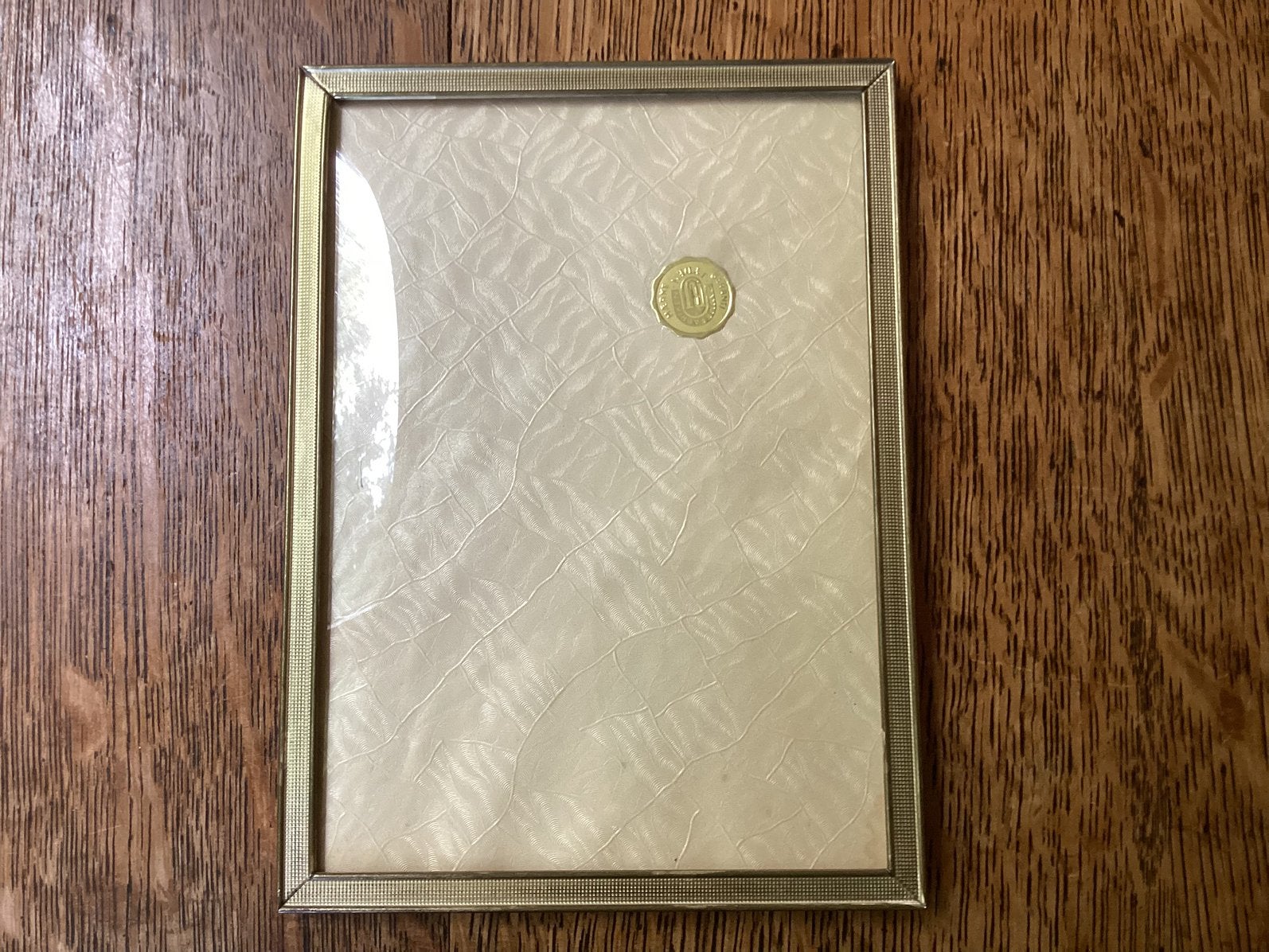 Oude Jyden Fotolijst. Bol Glas. Metalen Gespikkelde Sierand, Ophalen of Verzenden, Zo goed als nieuw