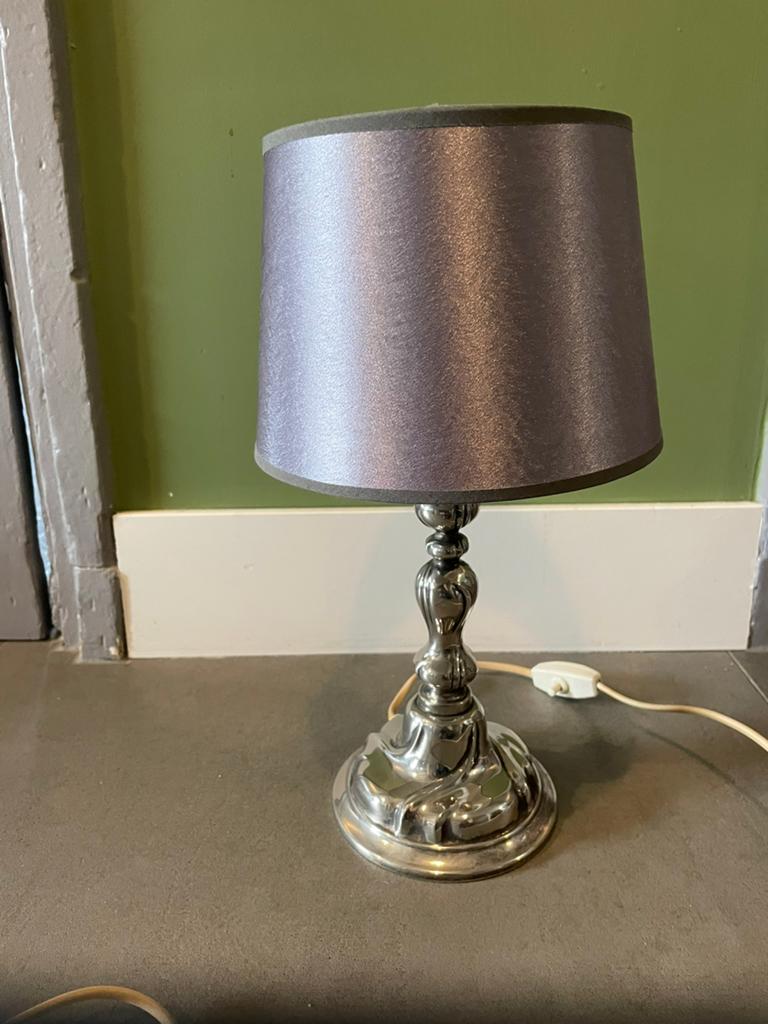 Brocante verzilverde lampenvoet, Huis en Inrichting, Ophalen of Verzenden, Zo goed als nieuw, Minder dan 50 cm