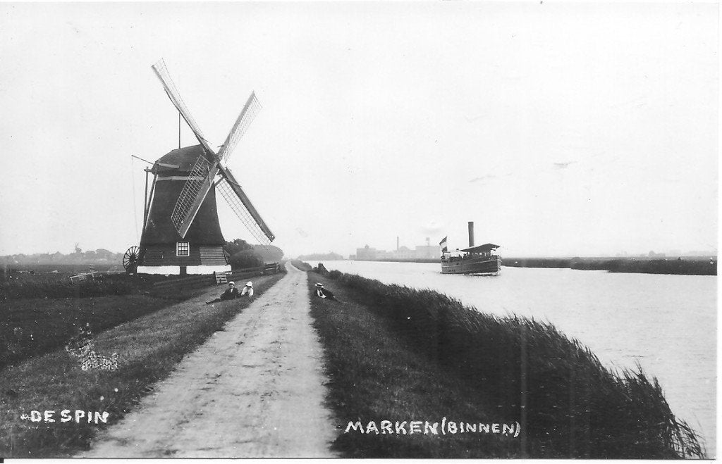 Ansichtkaart Marken Binnen - Watermolen De Spin (voor 1927), Ophalen of Verzenden, 1960 tot 1980, Ongelopen, Noord-Holland