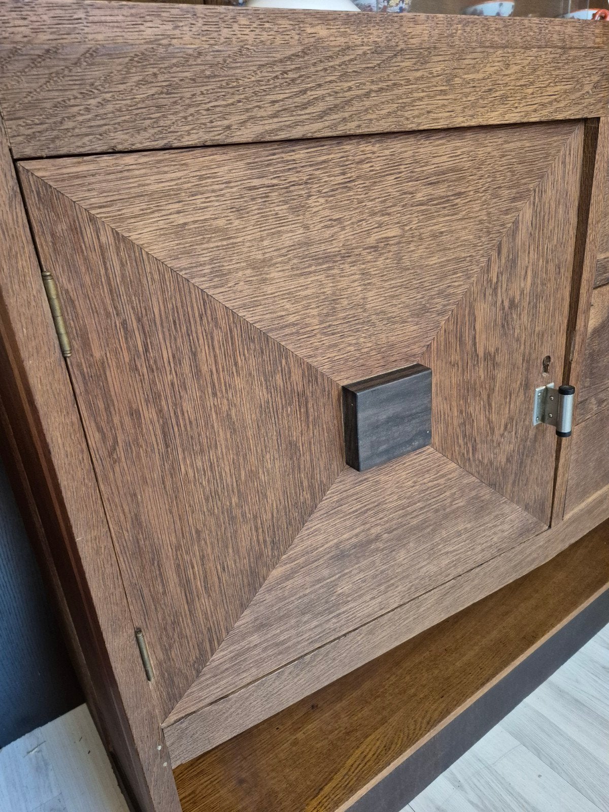 Antiek eiken dressoir met vitrinekast - Jaren '20 stijl, Antiek en Kunst, Ophalen