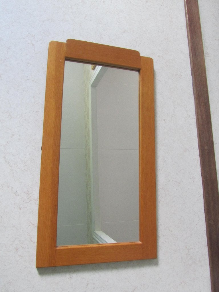 Spiegel met houten lijst, 40x80 cm, als nieuw, Ophalen, Zo goed als nieuw, Rechthoekig, Minder dan 100 cm