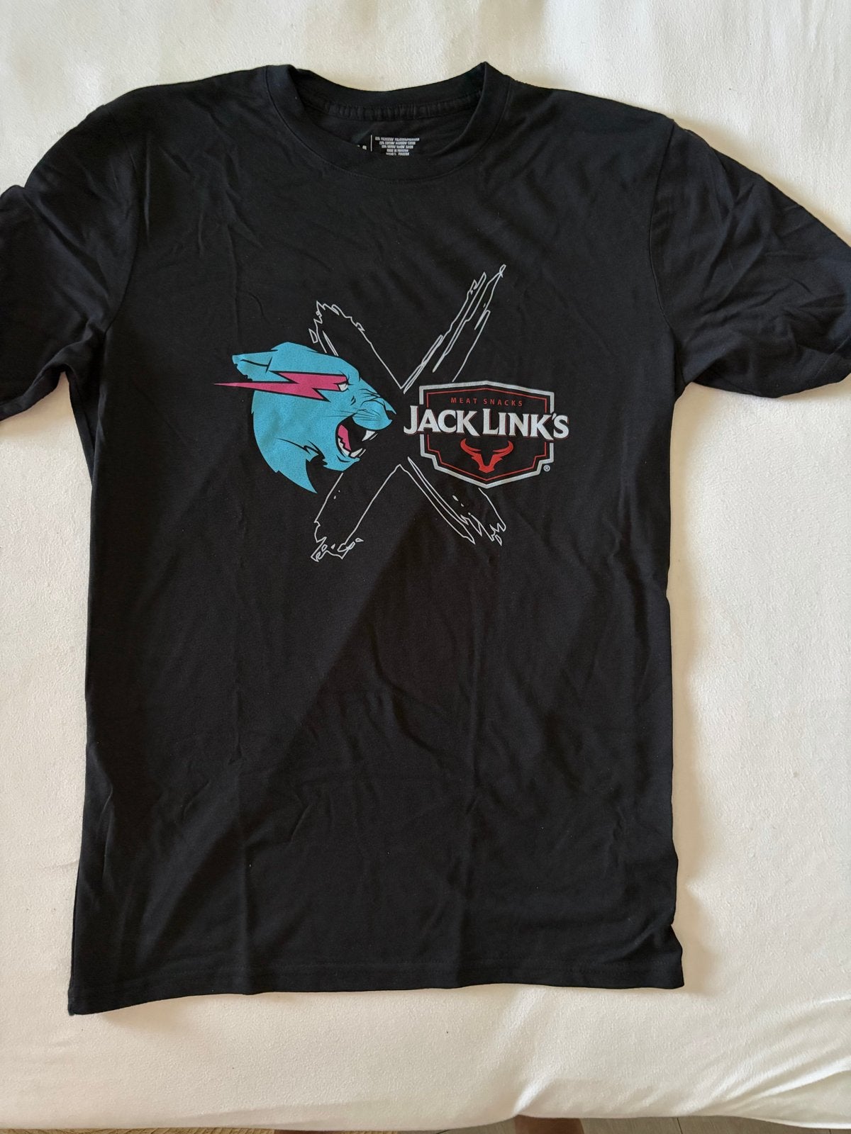 MrBeast x Jack Link's T-shirt Maat M Zwart, Ophalen of Verzenden, Nieuw, Maat 48/50 (M), Zwart