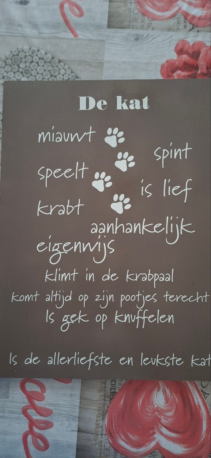 katten spreukenbord, Ophalen of Verzenden