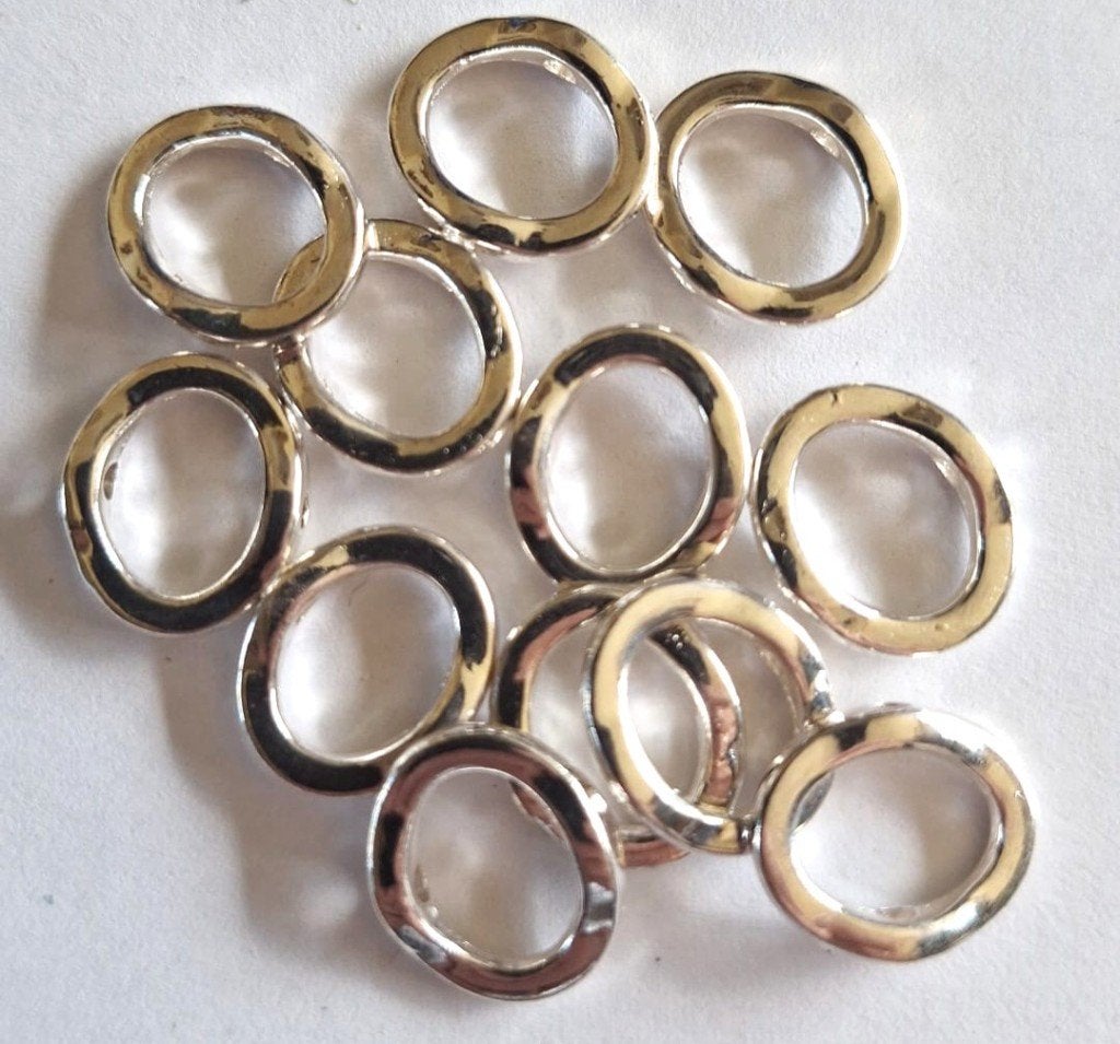 Zwaar verzilverde kralen waar een kraal tussen kan 15x12 mm, Verzenden, Nieuw, Overige typen