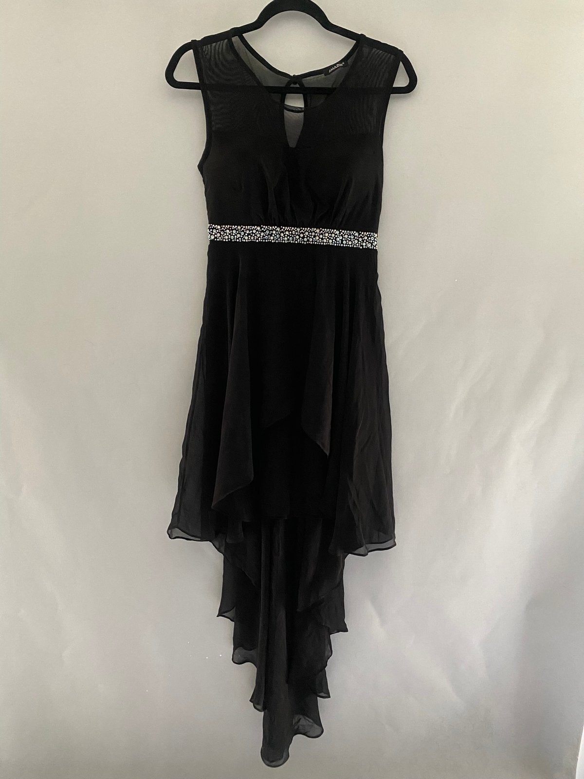 Amazon elegante zwarte high-low jurk met strass | Maat M  38, Kleding | Dames, Jurken, Maat 38/40 (M), Zwart, Ophalen of Verzenden