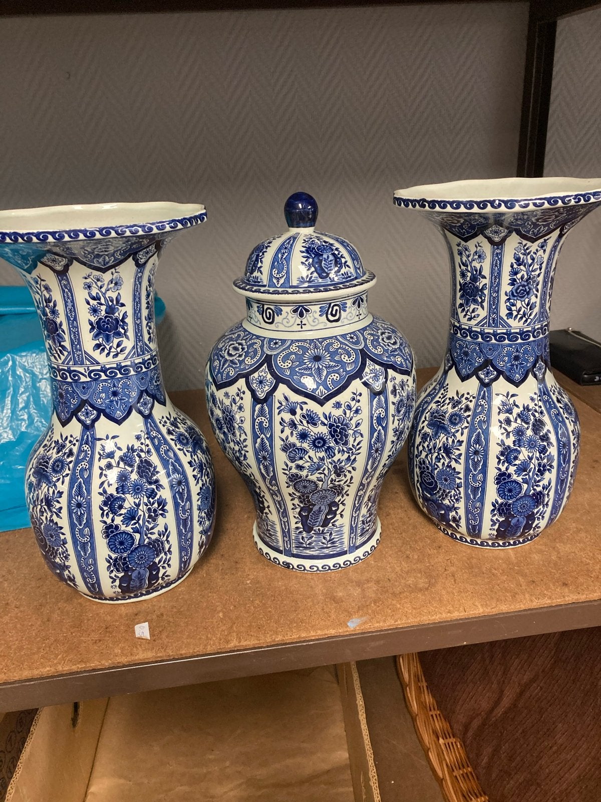 Prachtige Delfts blauwe kaststel van Boch Royal Sphinx, Ophalen of Verzenden
